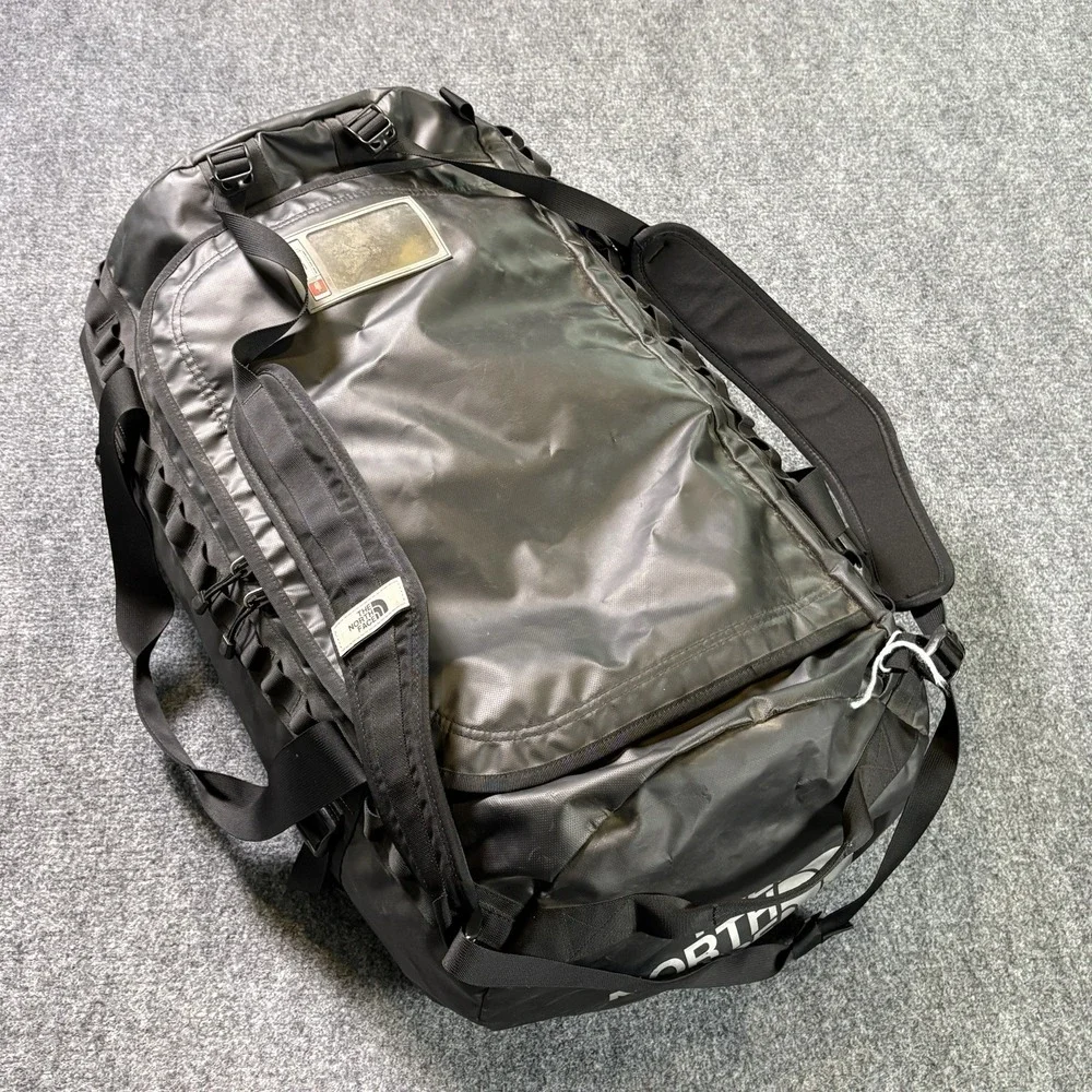 The North Face Duffel Bag Base Camp Black Convertible Adjustable Strap Shoulder